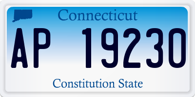 CT license plate AP19230