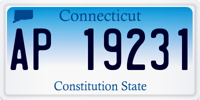 CT license plate AP19231