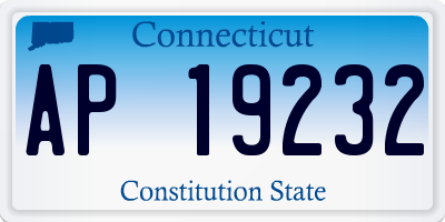 CT license plate AP19232