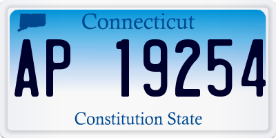 CT license plate AP19254