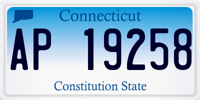 CT license plate AP19258