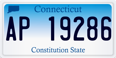 CT license plate AP19286