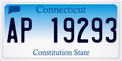 CT license plate AP19293