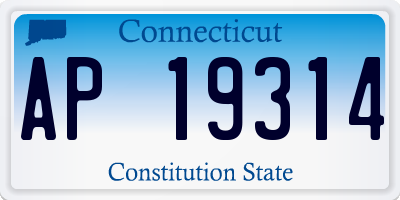 CT license plate AP19314