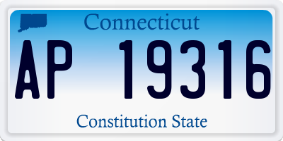 CT license plate AP19316