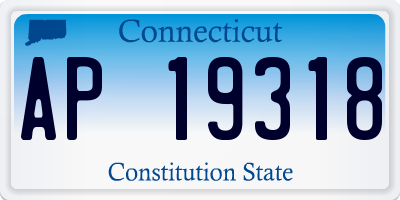 CT license plate AP19318