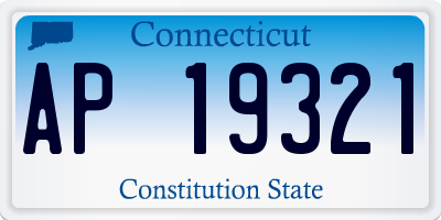 CT license plate AP19321