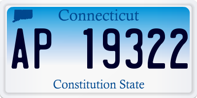CT license plate AP19322