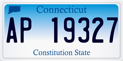 CT license plate AP19327