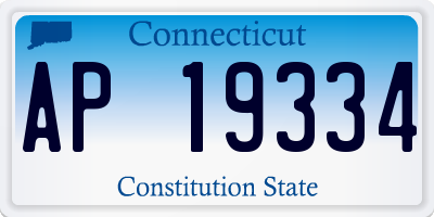 CT license plate AP19334