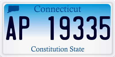 CT license plate AP19335