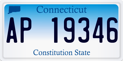CT license plate AP19346