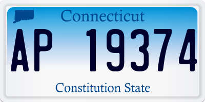 CT license plate AP19374