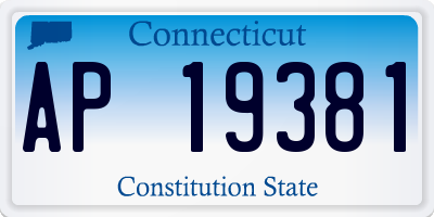 CT license plate AP19381
