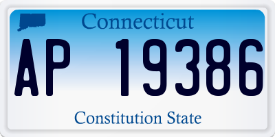 CT license plate AP19386
