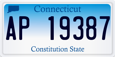 CT license plate AP19387