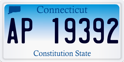 CT license plate AP19392