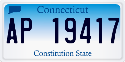 CT license plate AP19417