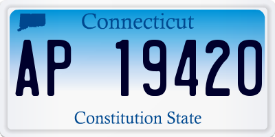CT license plate AP19420