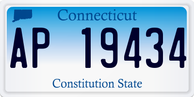 CT license plate AP19434