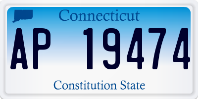 CT license plate AP19474