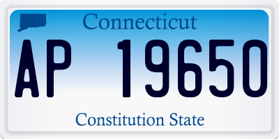 CT license plate AP19650