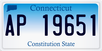 CT license plate AP19651