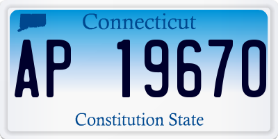 CT license plate AP19670