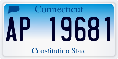 CT license plate AP19681