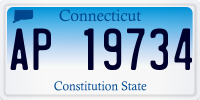 CT license plate AP19734
