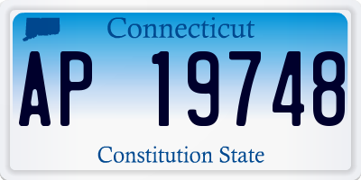 CT license plate AP19748