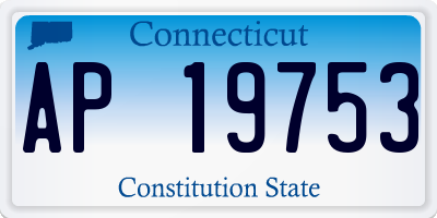 CT license plate AP19753
