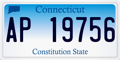 CT license plate AP19756
