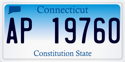 CT license plate AP19760