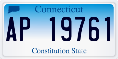 CT license plate AP19761