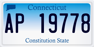 CT license plate AP19778