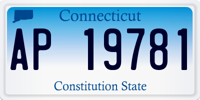 CT license plate AP19781