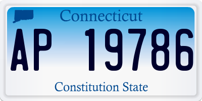 CT license plate AP19786