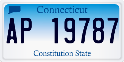 CT license plate AP19787