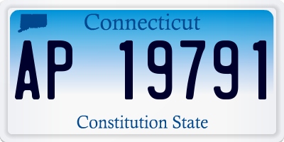 CT license plate AP19791