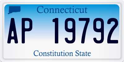 CT license plate AP19792