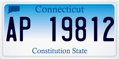CT license plate AP19812