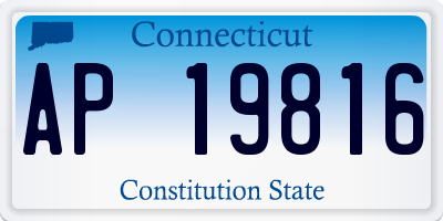 CT license plate AP19816