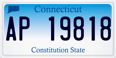 CT license plate AP19818