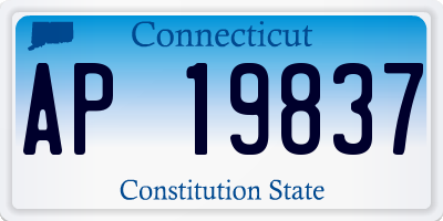 CT license plate AP19837