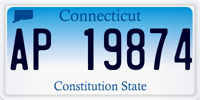 CT license plate AP19874