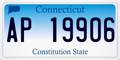 CT license plate AP19906