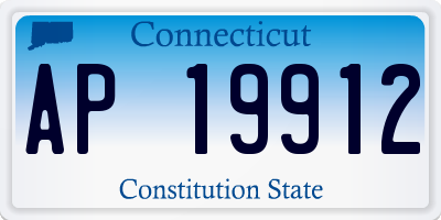 CT license plate AP19912