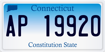CT license plate AP19920