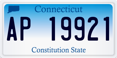 CT license plate AP19921